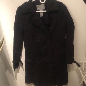 Stunning Full Length Black Button Up Trench coat from Joe Fresh
